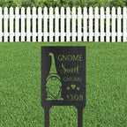 Gnome Sweet Home Custom Address Garden Lawn Steel Stake