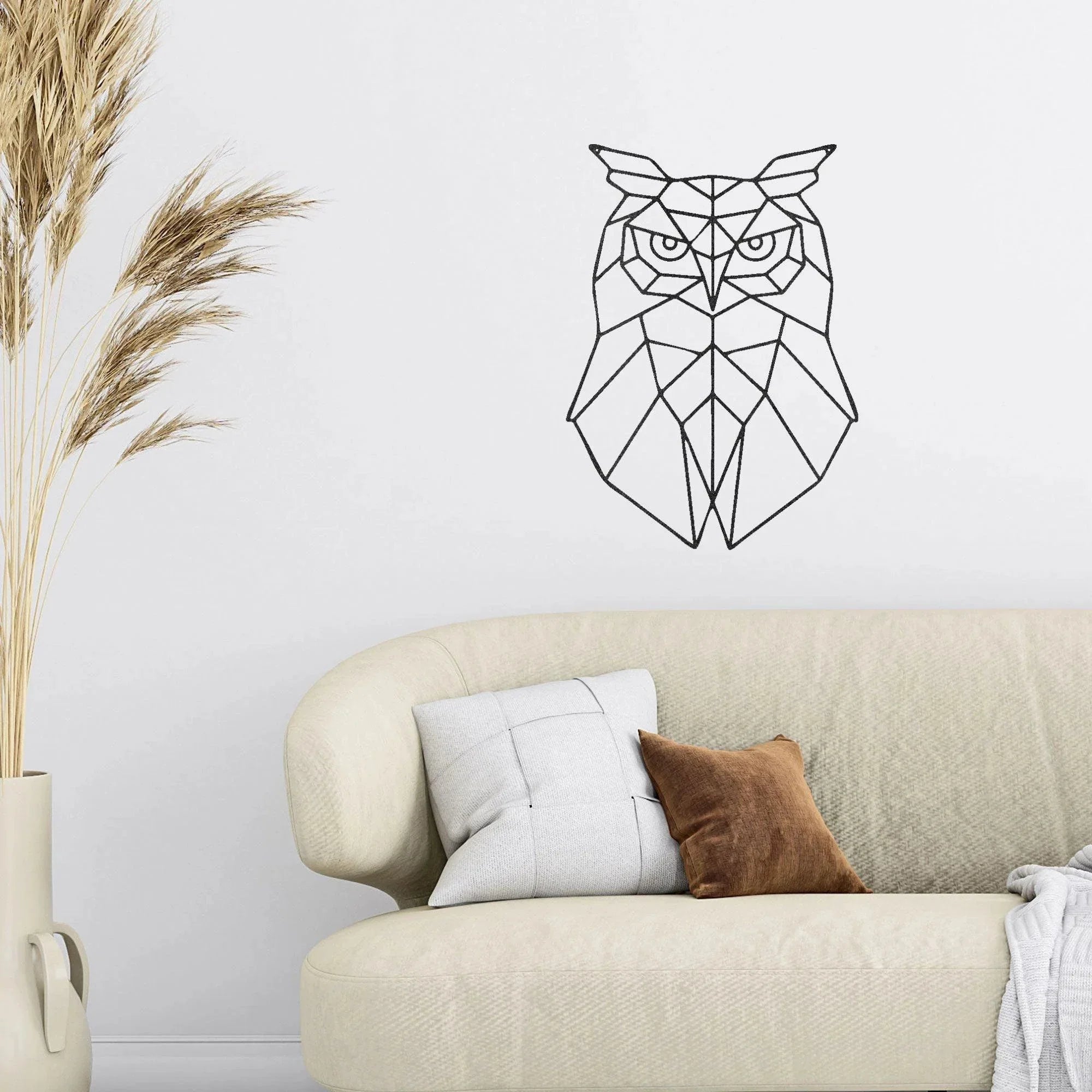 Geometric Owl Indoor Outdoor Steel Wall Sign