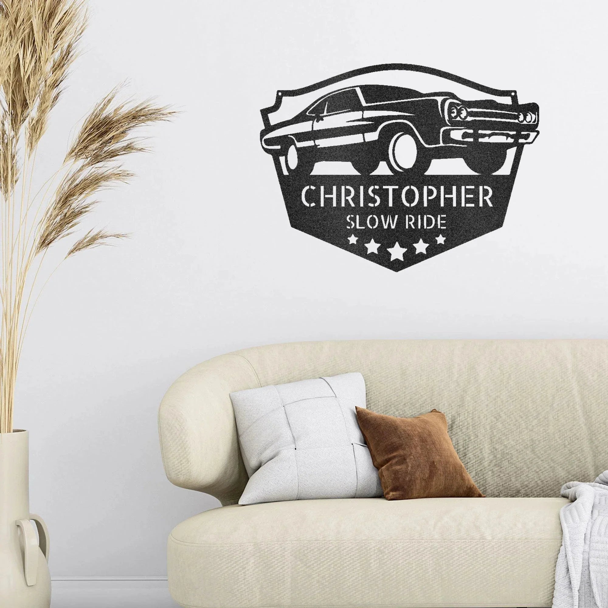 Classic Car Custom Name Indoor Outdoor Steel Wall Sign