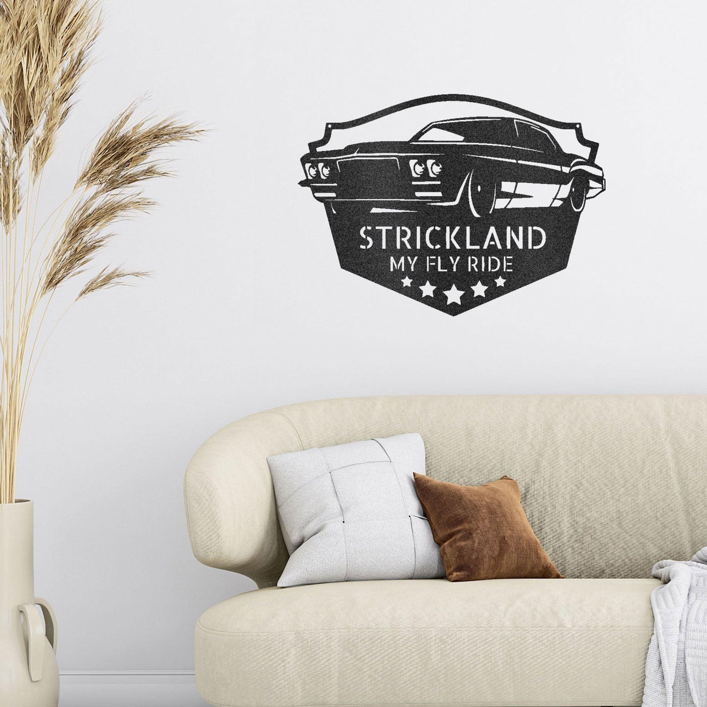Classic Muscle Car Personalized Name Metal Art Wall Sign - Mallard Moon Gift Shop