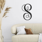 Fancy Initial Custom Monogram Metal Wall Art