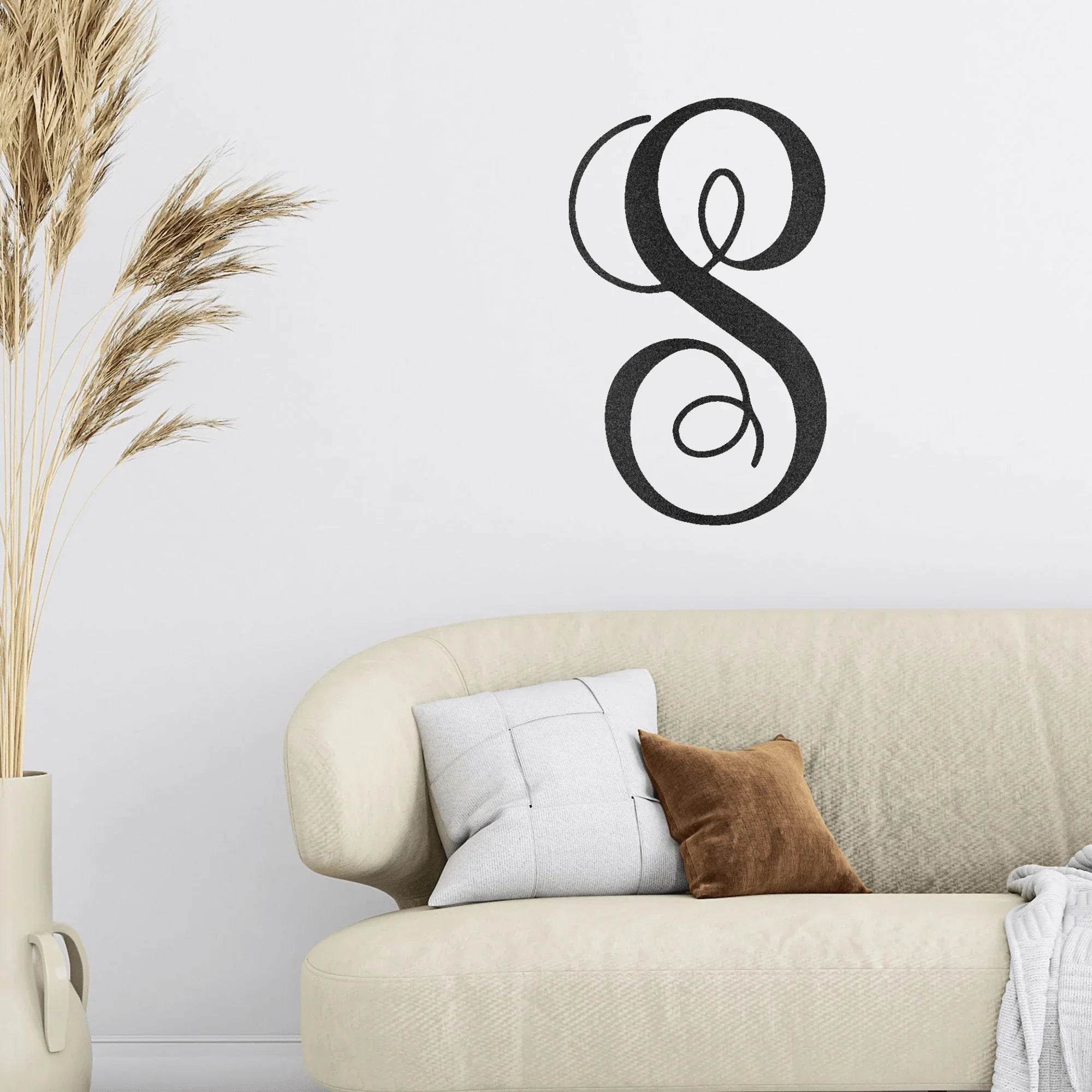 Fancy Initial Custom Monogram Metal Wall Art