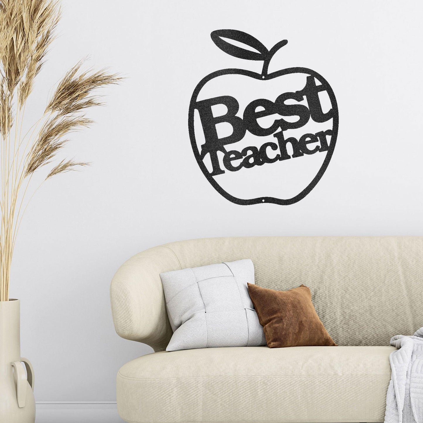 Best Teacher Apple Indoor Outdoor Steel Wall Sign - Mallard Moon Gift Shop