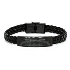 Bonus Daughter Braided Leather Bracelet, Birthday Christmas Unique Gifts Behind you, all your memories, before you, all your dreams