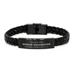 Bonus Daughter Braided Leather Bracelet, Everyone wishes they had, Inspirational Bracelet For Bonus Daughter, Bonus Daughter Gifts, Birthday Christmas Unique Gifts For Bonus Daughter