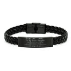 Bonus Daughter Braided Leather Bracelet Life is Learning to Dance in the Rain - Birthday, Christmas Holiday Gifts