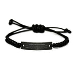 Bonus Son Black Rope Bracelet Gifts, To My Bonus Son You are braver than you believe, stronger than you seem, Inspirational Gifts For Bonus Son Engraved, Birthday, Christmas Gifts For Bonus Son Men Women