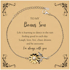 Bonus Son Sunflower Bracelet - Life is Learning to Dance in the Rain Birthday, Christmas Holiday Gifts