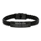 Bonus Son Long Distance Relationship No matter the miles that separate us, Our Bond Remains Unbreakable Braided Leather Bracelet Birthday Graduation Christmas Unique Gifts