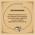 Bookbinder Sunflower Bracelet - Thanks for being who you are - Birthday Christmas Jewelry Gifts Coworkers Colleague Boss