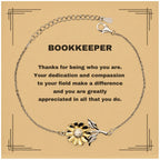 Bookkeeper Sunflower Bracelet - Thanks for being who you are - Birthday Christmas Jewelry Gifts Coworkers Colleague Boss