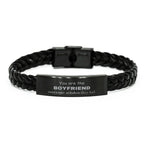 Boyfriend Braided Leather Bracelet, Everyone wishes they had, Inspirational Bracelet For Boyfriend, Boyfriend Gifts, Birthday Christmas Unique Gifts For Boyfriend