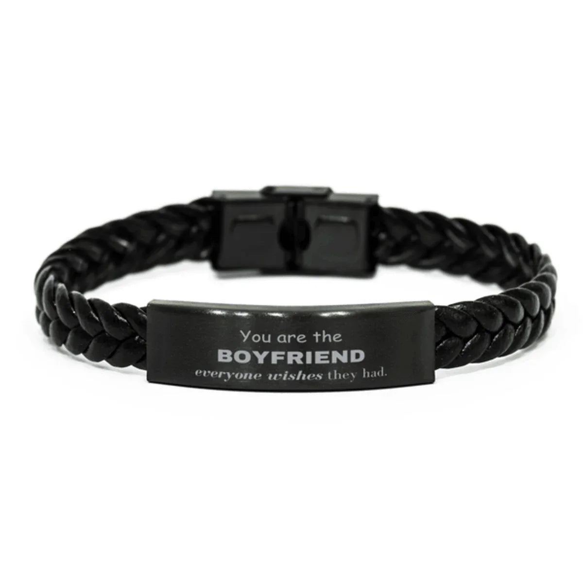 Boyfriend Braided Leather Bracelet, Everyone wishes they had, Inspirational Bracelet For Boyfriend, Boyfriend Gifts, Birthday Christmas Unique Gifts For Boyfriend