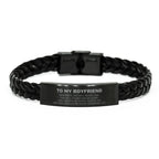 Boyfriend Gifts, To My Boyfriend Remember, you will never lose. You will either WIN or LEARN, Keepsake Braided Leather Bracelet For Boyfriend Engraved, Birthday Christmas Gifts Ideas For Boyfriend X-mas Gifts