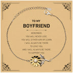 Boyfriend Gifts, To My Boyfriend Remember, you will never lose. You will either WIN or LEARN, Keepsake Sunflower Bracelet For Boyfriend Card, Birthday Christmas Gifts Ideas For Boyfriend X-mas Gifts