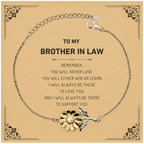 Brother-in-law Gifts, To My Brother-in-law Remember, you will never lose. You will either WIN or LEARN, Keepsake Sunflower Bracelet For Brother In Law Card, Birthday Christmas Gifts Ideas For Brother In Law X-mas Gifts
