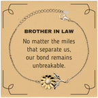 Brother-in-law Long Distance Relationship Gifts, no matter the miles that separate us, Cute Love Sunflower Bracelet For Brother In Law, Birthday Christmas Unique Gifts For Brother In Law