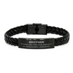 Brother Long Distance Relationship No matter the miles that separate us, Our Bond Remains Unbreakable Braided Leather Bracelet Birthday Graduation Christmas Unique Gifts