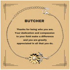 Butcher Sunflower Bracelet - Thanks for being who you are - Birthday Christmas Jewelry Gifts Coworkers Colleague Boss