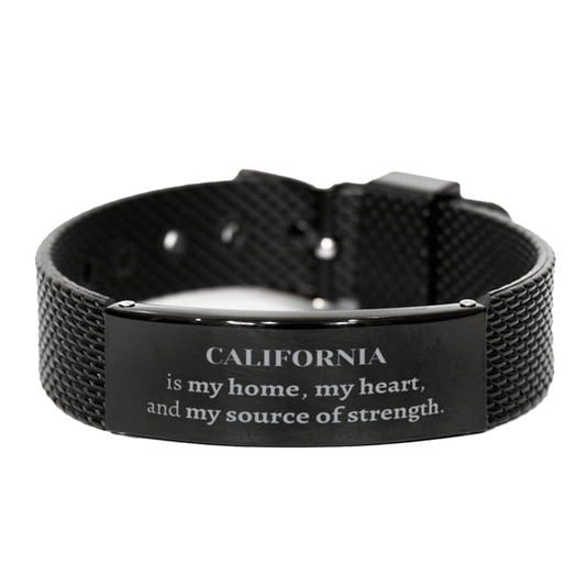 California is my home Gifts, Lovely California Birthday Christmas Black Shark Mesh Bracelet For People from California, Men, Women, Friends - Mallard Moon Gift Shop
