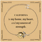 California is my home Gifts, Lovely California Birthday Christmas Sunflower Bracelet For People from California, Men, Women, Friends