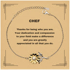 Chef Sunflower Bracelet - Thanks for being who you are - Birthday Christmas Jewelry Gifts Coworkers Colleague Boss