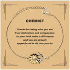 Chemist Sunflower Bracelet - Thanks for being who you are - Birthday Christmas Jewelry Gifts Coworkers Colleague Boss