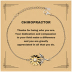 Chiropractor Sunflower Bracelet - Thanks for being who you are - Birthday Christmas Jewelry Gifts Coworkers Colleague Boss