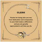 Clerk Sunflower Bracelet - Thanks for being who you are - Birthday Christmas Jewelry Gifts Coworkers Colleague Boss