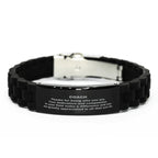 Coach Black Glidelock Clasp Engraved Bracelet - Thanks for being who you are - Birthday Christmas Jewelry Gifts Coworkers Colleague Boss