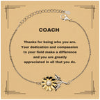 Coach Sunflower Bracelet - Thanks for being who you are - Birthday Christmas Jewelry Gifts Coworkers Colleague Boss