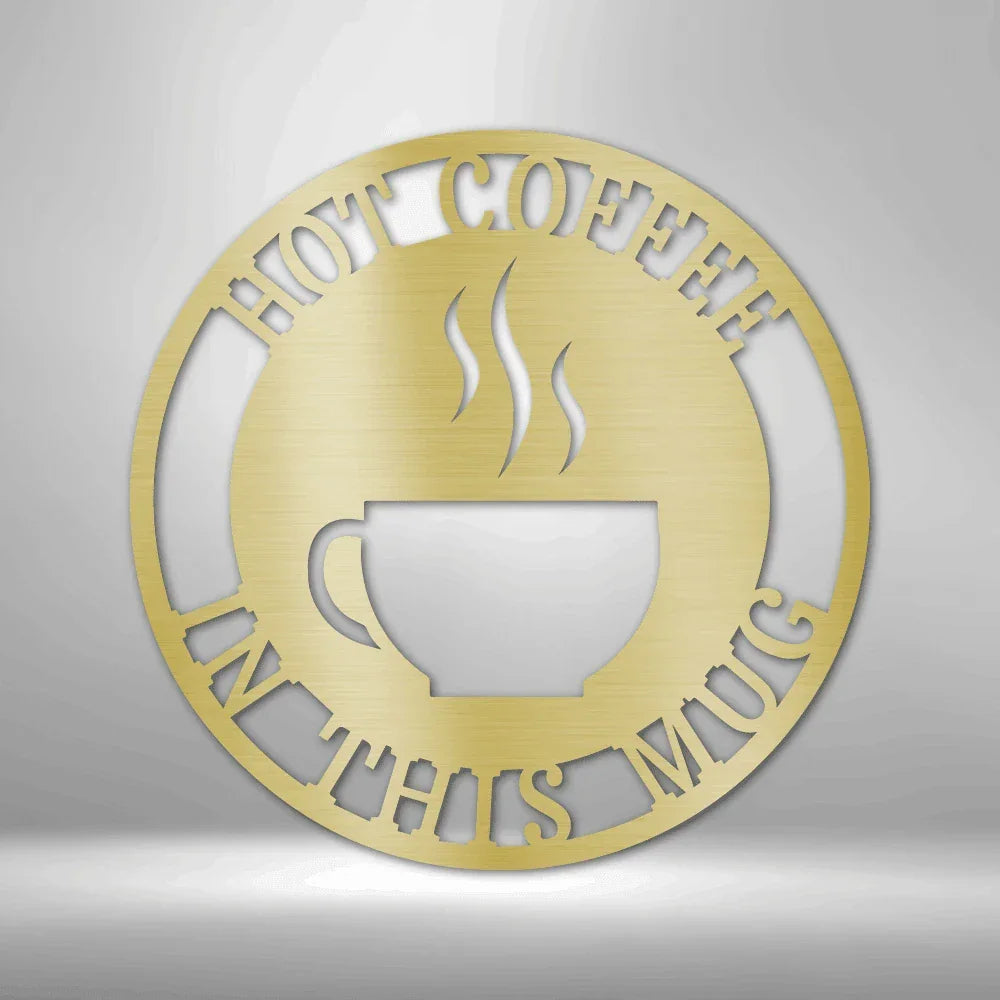 Coffee Cup Monogram Personalized Indoor Outdoor Steel Wall Sign Art