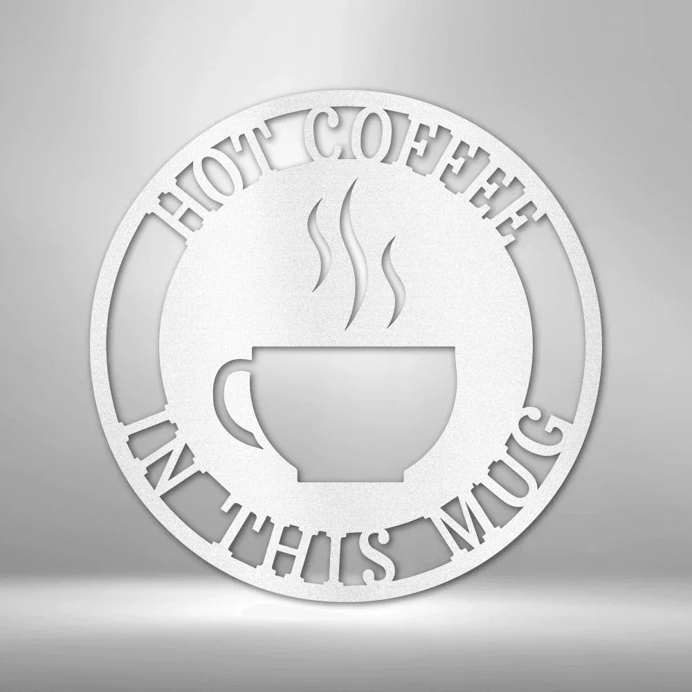 Coffee Cup Monogram Personalized Indoor Outdoor Steel Wall Sign Art
