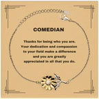 Comedian Sunflower Bracelet - Thanks for being who you are - Birthday Christmas Jewelry Gifts Coworkers Colleague Boss