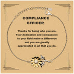Compliance Officer Sunflower Bracelet - Thanks for being who you are - Birthday Christmas Jewelry Gifts Coworkers Colleague Boss