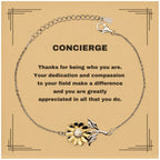 Concierge Sunflower Bracelet - Thanks for being who you are - Birthday Christmas Jewelry Gifts Coworkers Colleague Boss