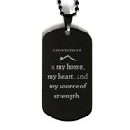 Connecticut is my home Gifts, Lovely Connecticut Birthday Christmas Black Dog Tag For People from Connecticut, Men, Women, Friends