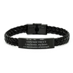 Connecticut is my home Gifts, Lovely Connecticut Birthday Christmas Braided Leather Bracelet For People from Connecticut, Men, Women, Friends