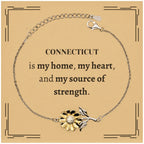 Connecticut is my home Gifts, Lovely Connecticut Birthday Christmas Sunflower Bracelet For People from Connecticut, Men, Women, Friends