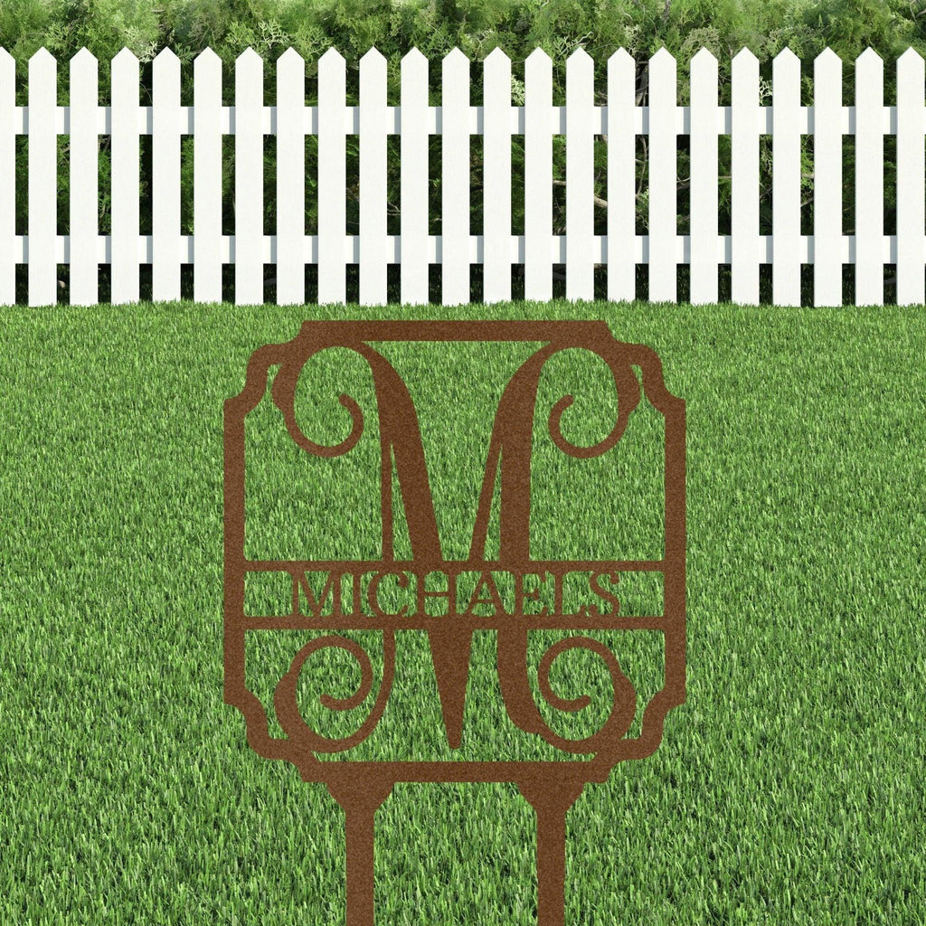 Vine Custom Name Initial Address Garden Lawn Yard Steel Stake Sign