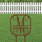 Vine Custom Name Initial Address Garden Lawn Yard Steel Stake Sign