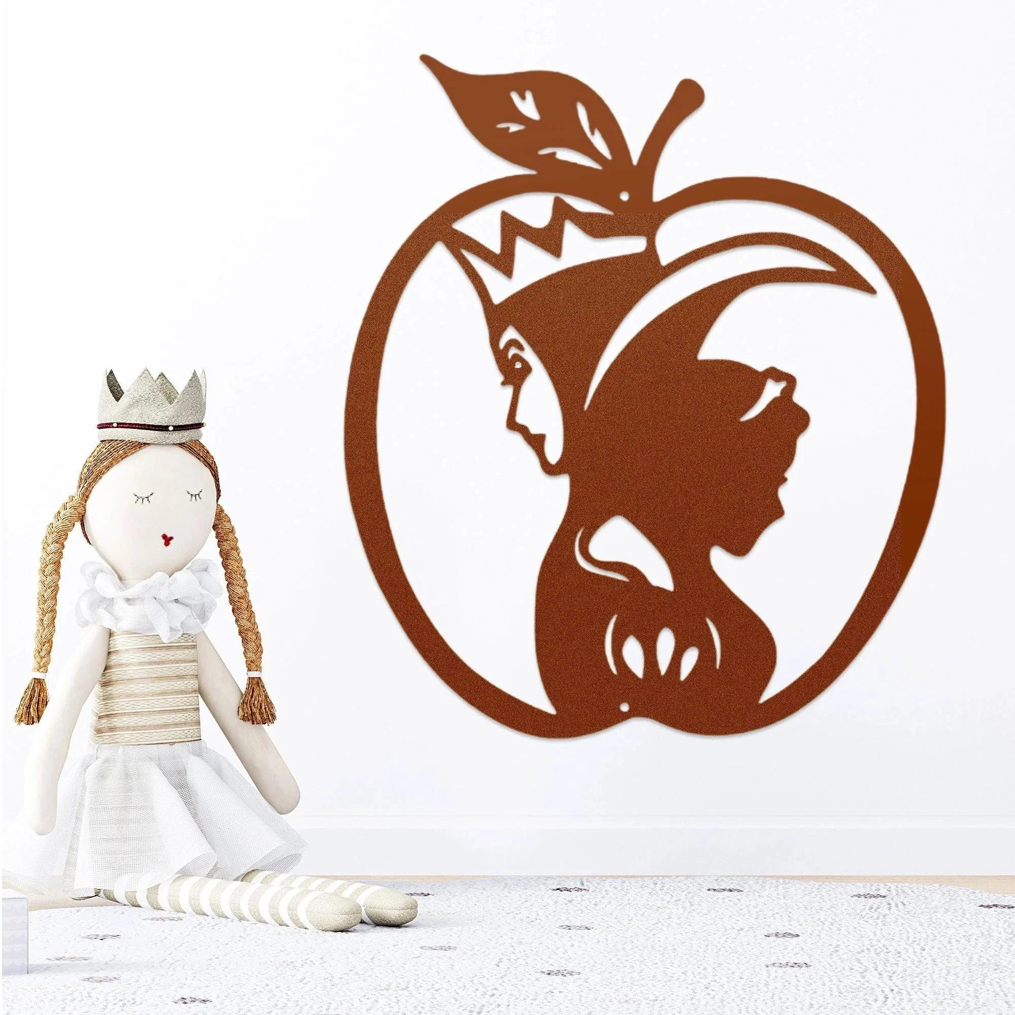 Snow White and the Queen Poison Apple Metal Art