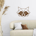 Geometric Raccoon Indoor Outdoor Steel Wall Sign