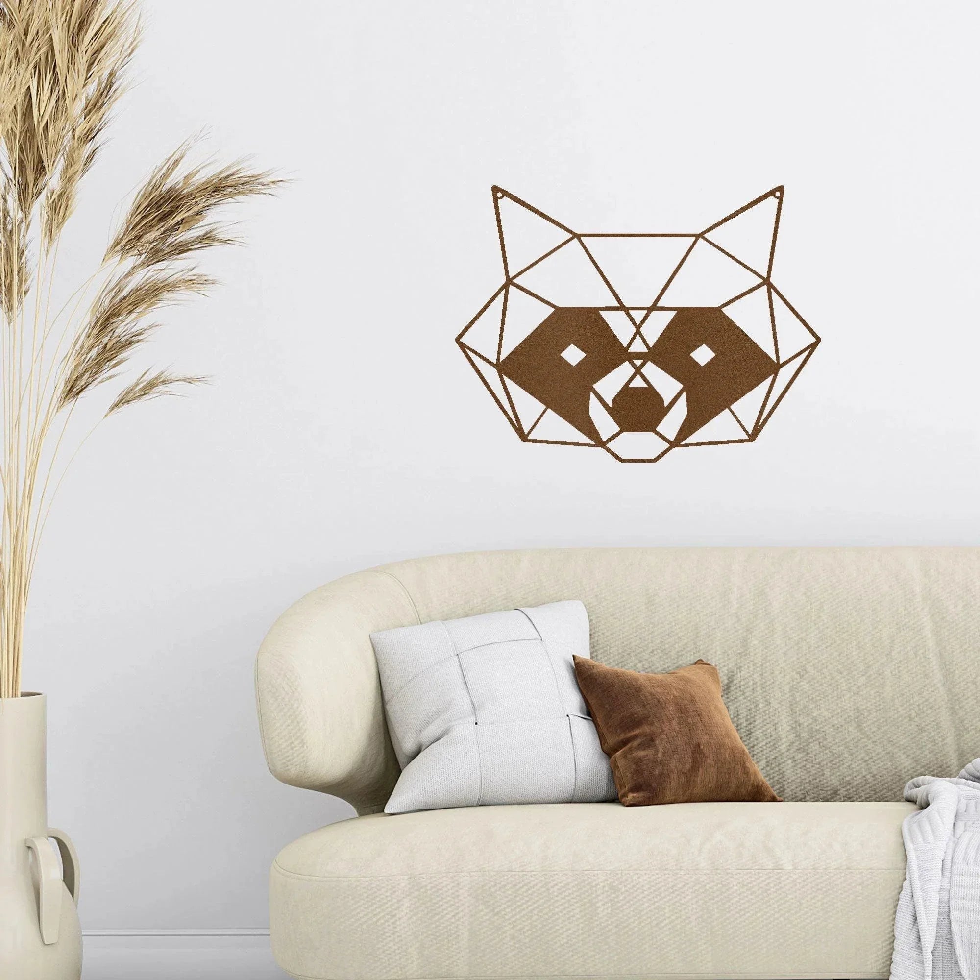 Geometric Raccoon Indoor Outdoor Steel Wall Sign