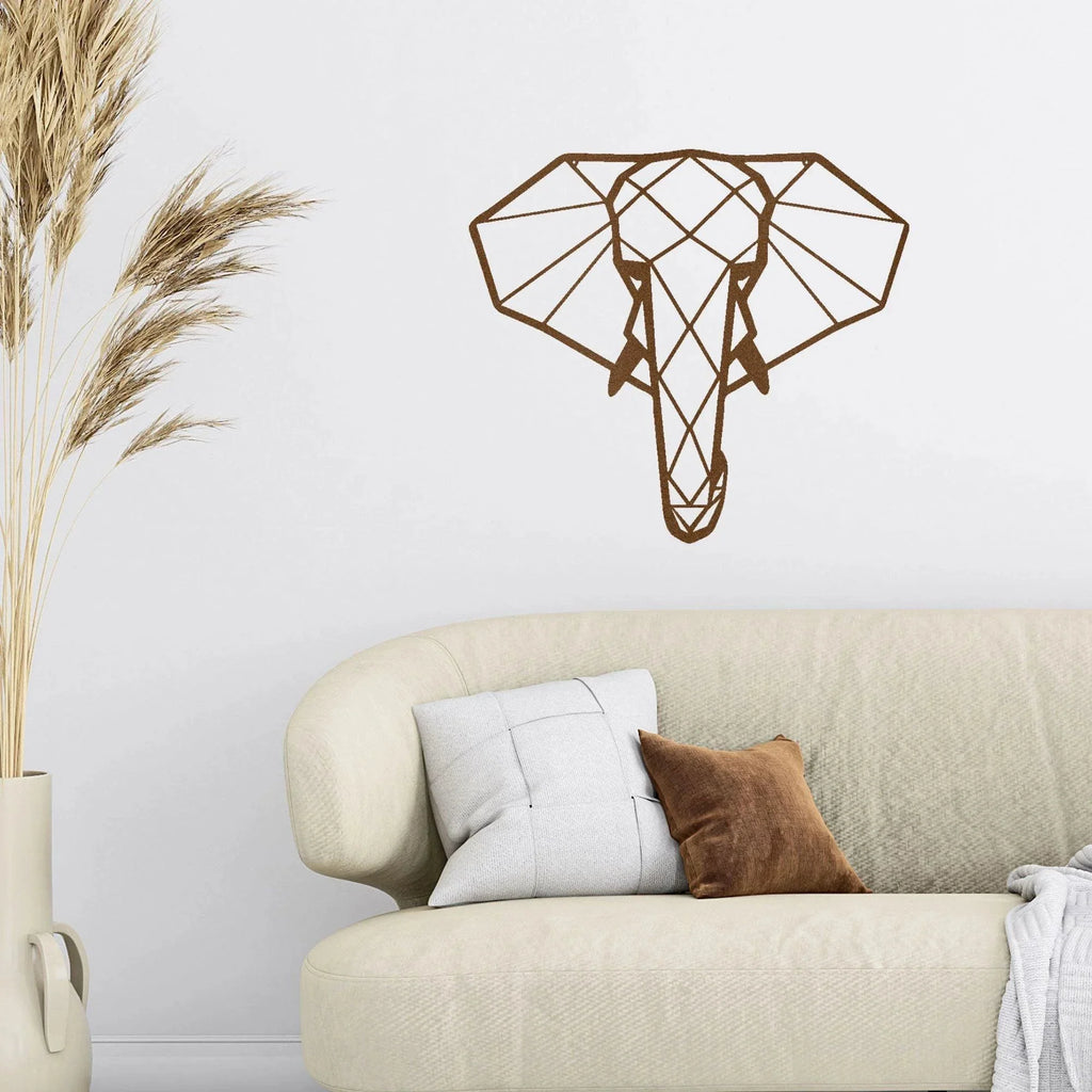 Geometric Elephant Indoor Outdoor Steel Wall Sign