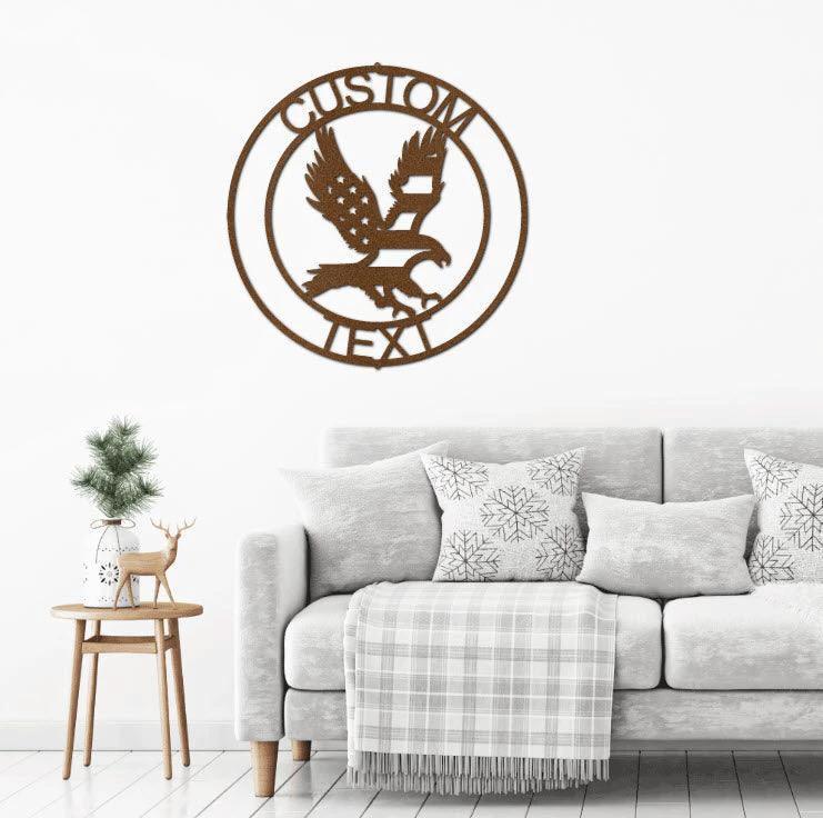 Eagle Personalized Patriotic Metal Art Wall Sign