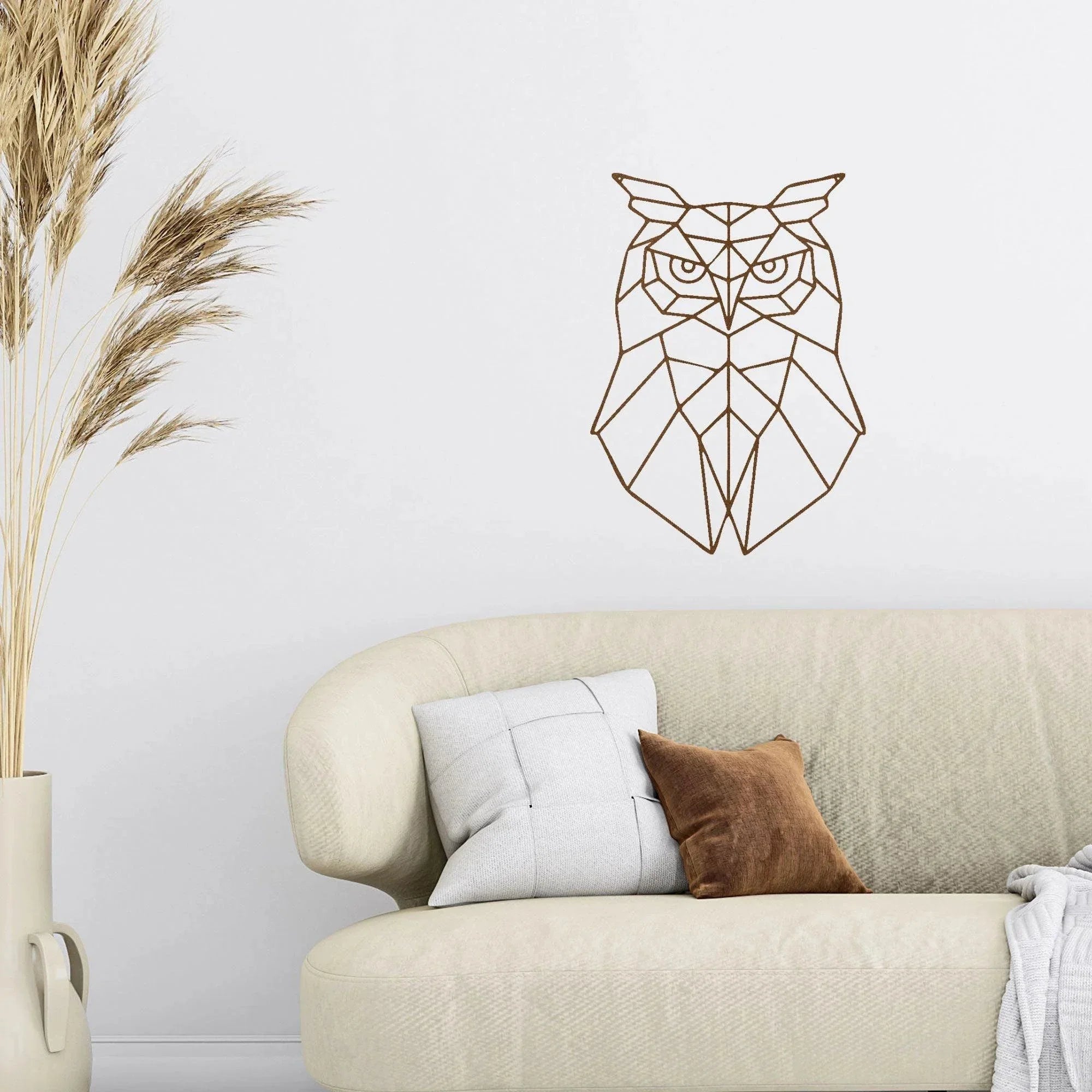 Geometric Owl Indoor Outdoor Steel Wall Sign