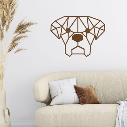 Dog Geometric Face Metal Art Wall Sign - Mallard Moon Gift Shop