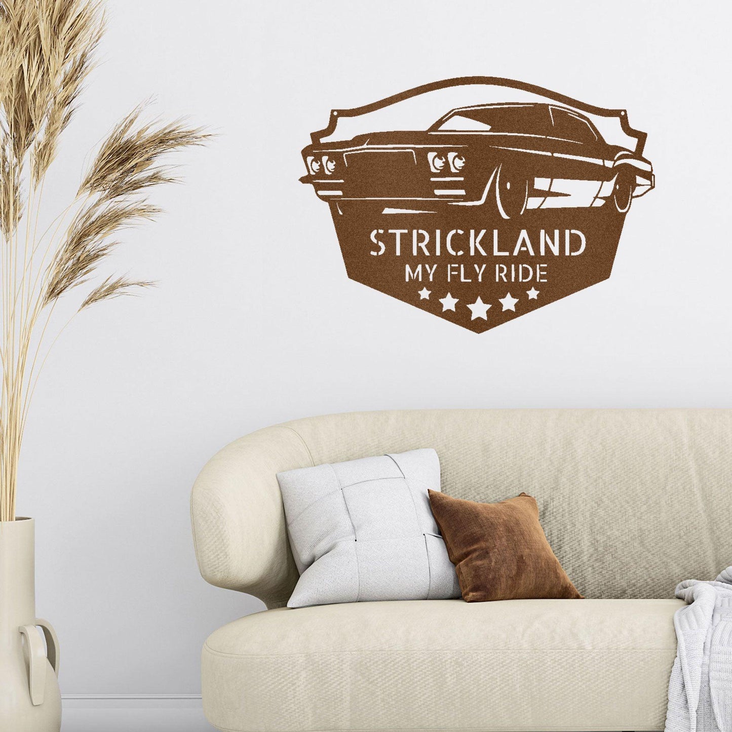 Classic Muscle Car Personalized Name Metal Art Wall Sign - Mallard Moon Gift Shop