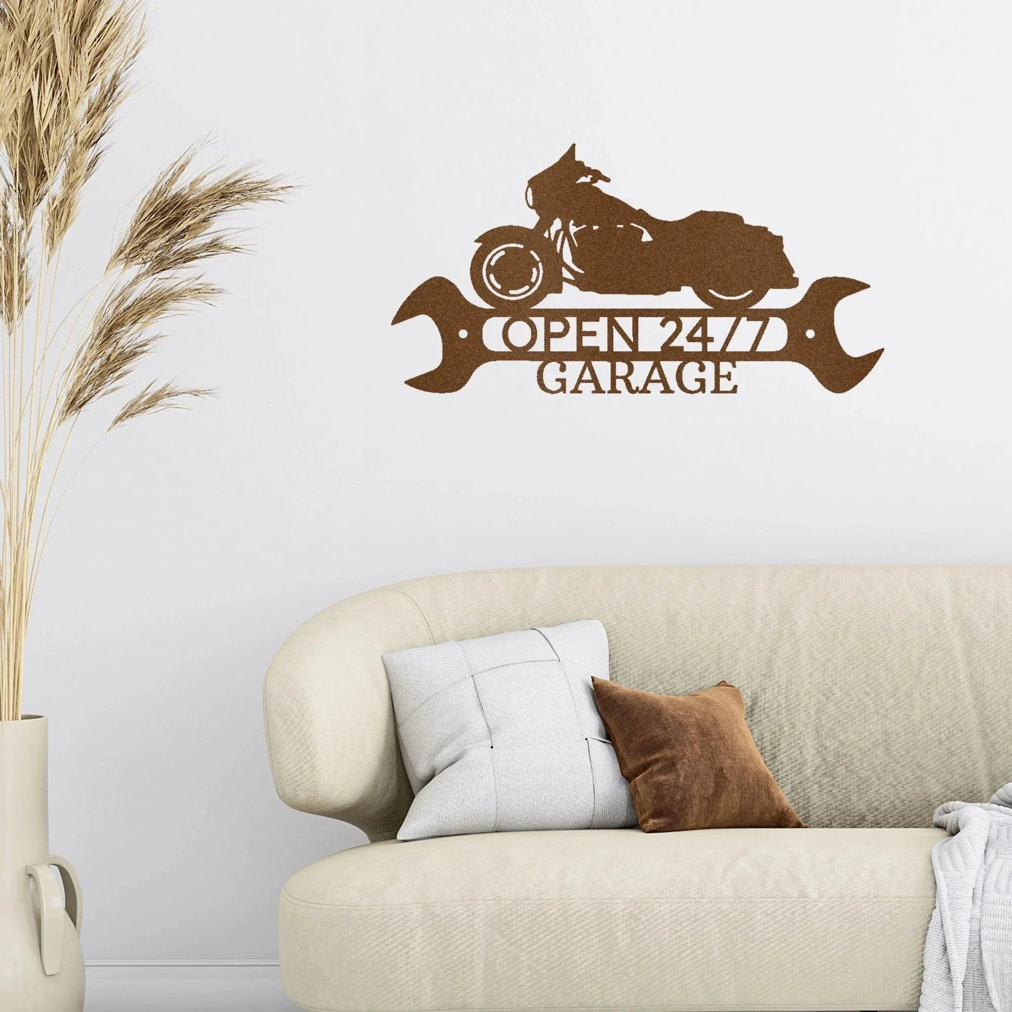 Personalized Motorcycle Indoor Outdoor Steel Wall Sign Art